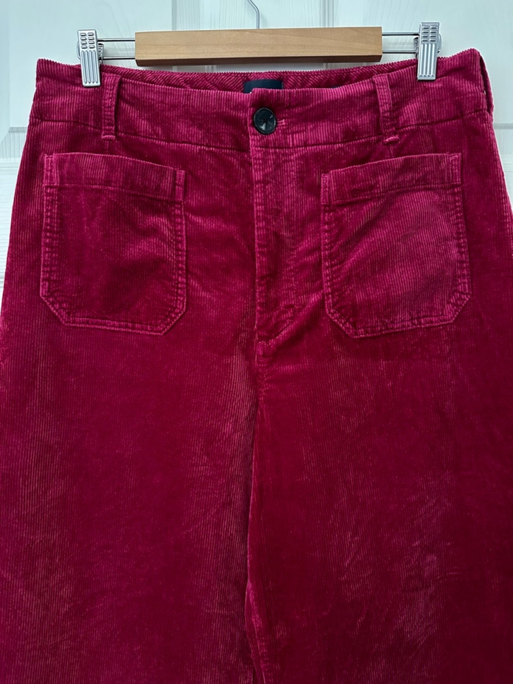 Maeve The Colette Corduroy Wide Leg Crop Pant Raspberry Pink Women's Size 31 - Picture 4 of 11